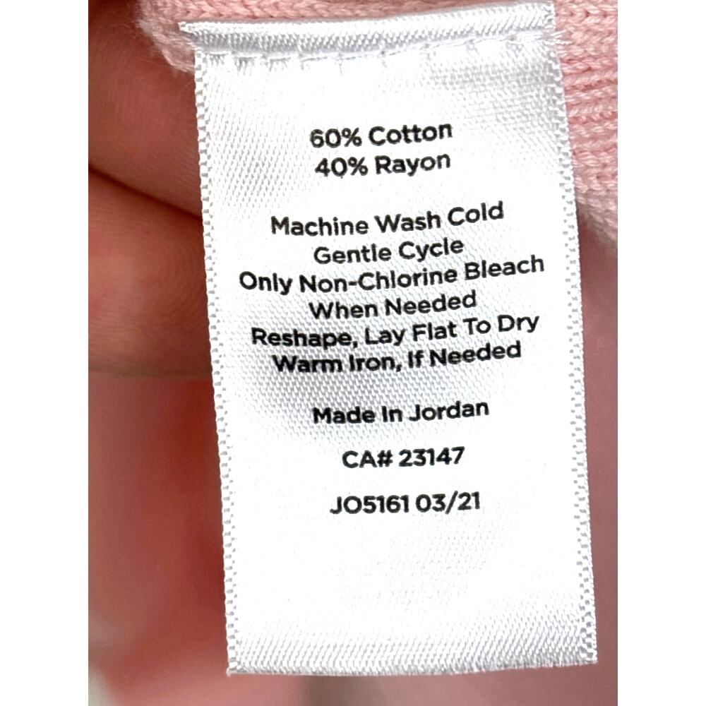 Talbots Womens 2X Plus Light Pink Button Up Lightweight Knit Cardigan Sweater - Picture 4 of 5